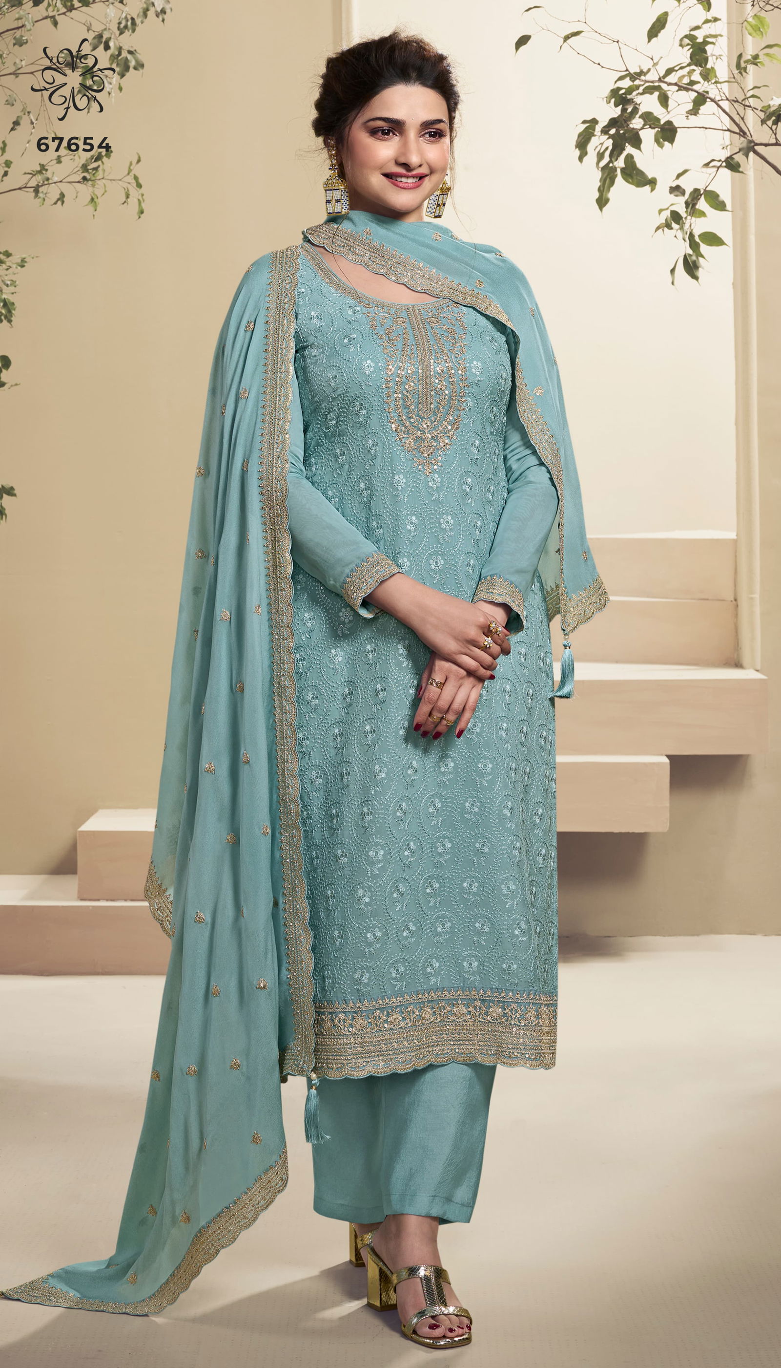 Saroj By Vinay Kuleesh Organza Designer Salwar Suits Wholesale Price In Surat
